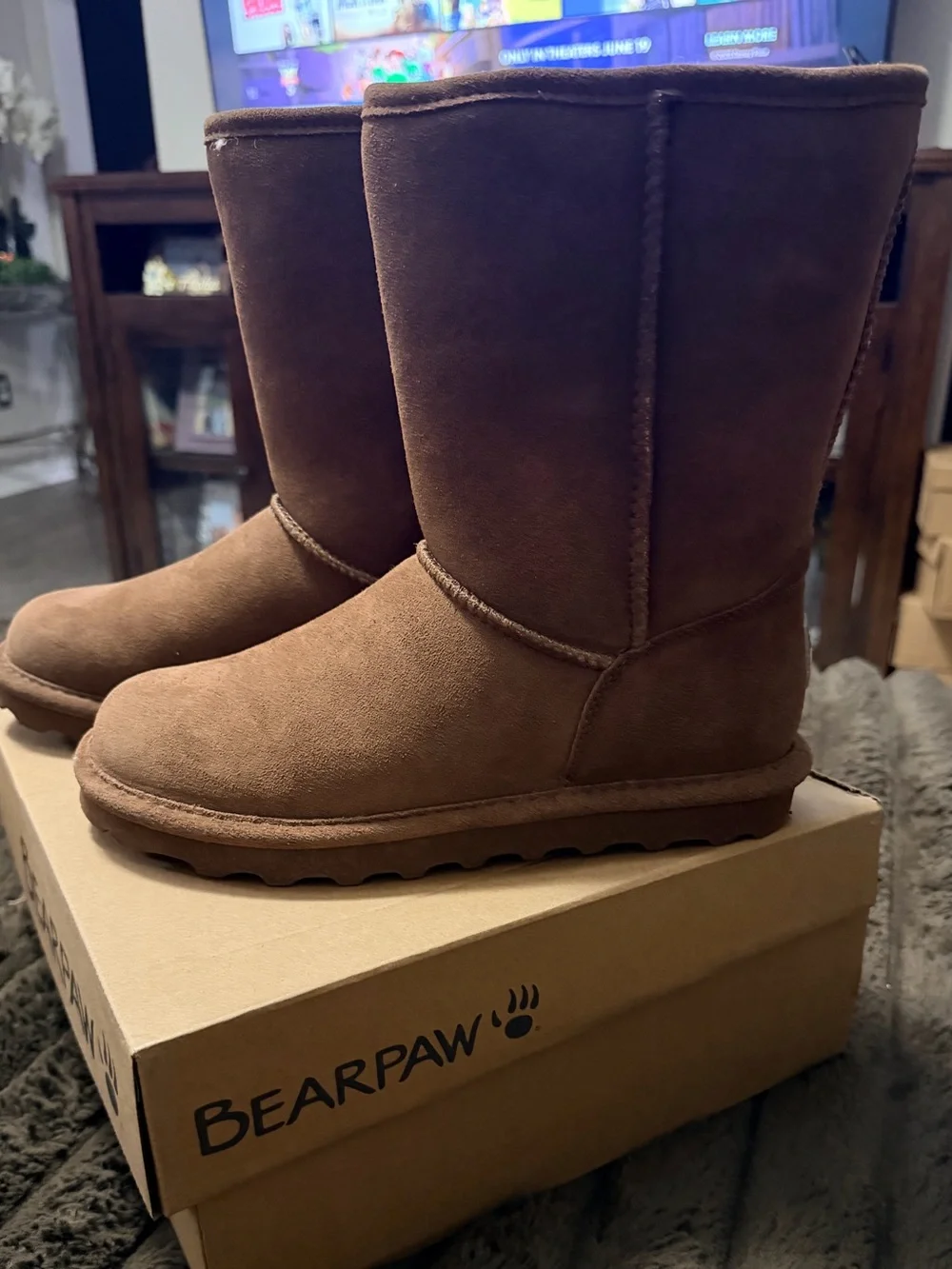BearPaw Chestnut Tall Shearling-Lined Suede Boots